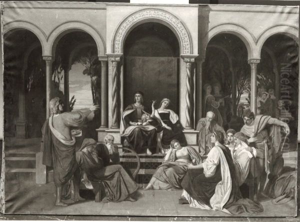 Renaissancegesellschaft im Hof eines Palastes - view 1