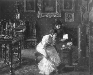 Im Salon by Albert von Keller