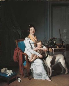 Interieur mit Mutter und Kind by Louis-Leopold Boilly