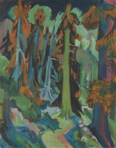 Wettertannen (Bergwaldweg, Bergwaldstamme) by Ernst Ludwig Kirchner