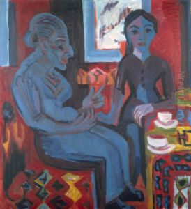 Bauerin mit Kind (Marchenerzahlerin) by Ernst Ludwig Kirchner