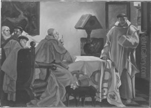 Ermahnung eines Monches by Ferdinand Pauwels