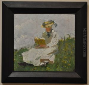 Lesende Frau im Grunen