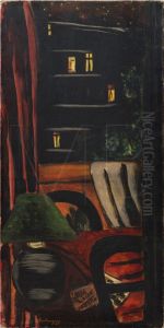Blick bei Nacht auf die Rue des Maronniers by Max Beckmann