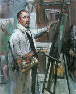 Selbstportrat im Atelier by Lovis (Franz Heinrich Louis) Corinth