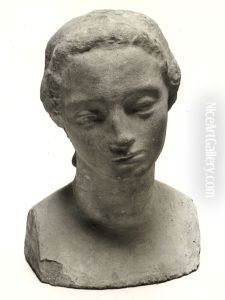 Madchenkopf (Frau Lehmbruck?) by Wilhelm Lehmbruck