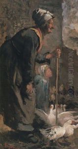 Batrana cu gasteleEnglish:The old lady with geese