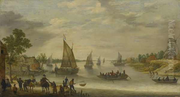 River Scene with Boats - view 1