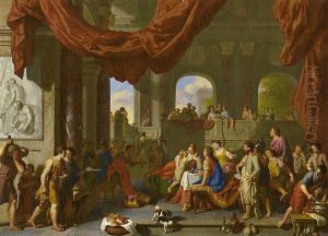 Aenas und Ascanius beim Festmahl der Dido