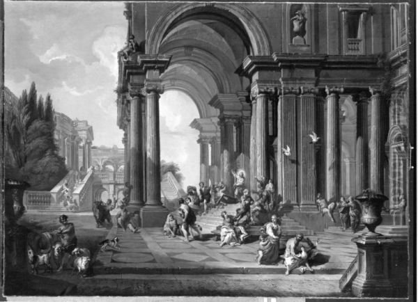 Architekturbild (Christus treibt die Handler aus dem Tempel) - view 1
