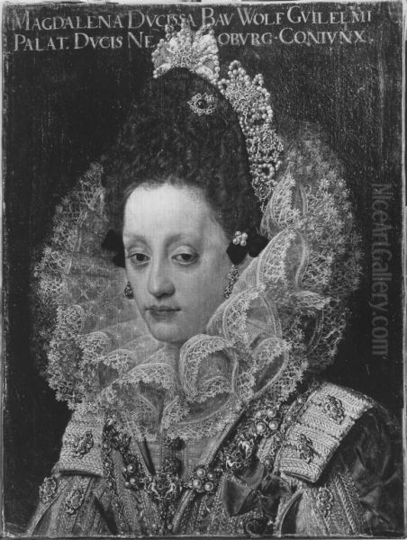 Bildnis der Herzogin Magdalena von Bayern, Gemahlin Herzog Wolfgang Wilhelms von Pfalz-Neuburg, im Hochzeitsstaat (1597-1628) - view 1