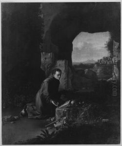Junger Monch in einer Hohle (Der hl. Franziskus) by Bartholomeus Breenbergh