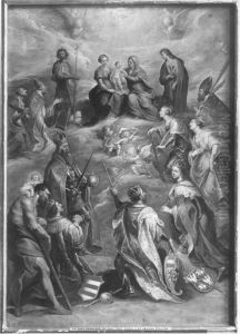 Maria mit dem Kind und der hl. Anna, umgeben von Heiligen und den Heiligen des Hauses Osterreich-Habsburg und Heiliger Kasimir