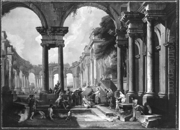 Architekturbild (Christus heilt den Gichtbruchigen) - view 1