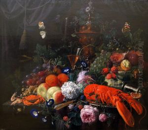 Blumen und Fruchtestillleben mit Hummer by Jan Davidsz. De Heem