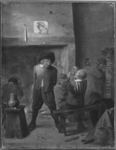 Peasants by a Fire by Adriaen Brouwer