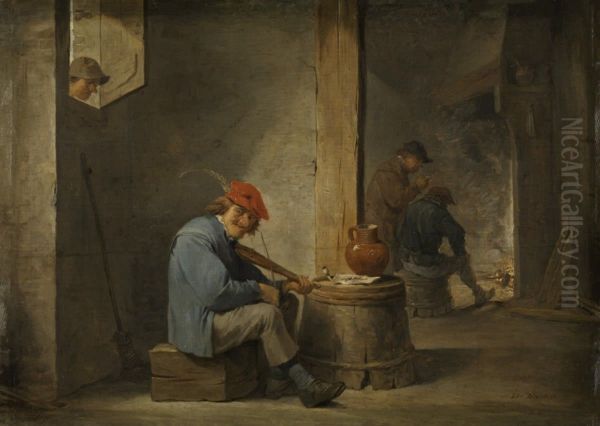 Farmer playing music - view 1