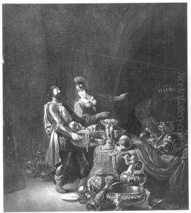 Odysseus und Athene verbergen die trojanische Beute by Willem De Poorter