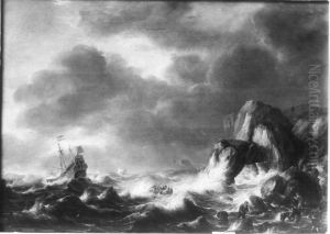 Seesturm by Adriaen Van Der Cabel