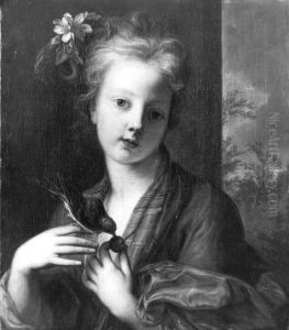 Madchen mit Vogel by Anthoni Schoonjans