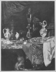 Stillleben mit Mohr und Prachtgeschirr by Barend van der Meer