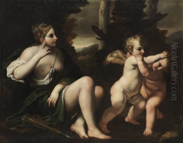 Venus mit zwei balgenden Amoretten - view 1