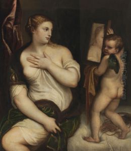 Venus und Cupido mit Spiegel by Titian