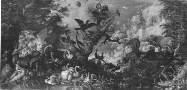 Vogel und Tiere in Felslandschaft - view 1