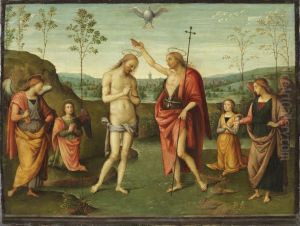 Die Taufe Christi by Pietro Vannucci Perugino