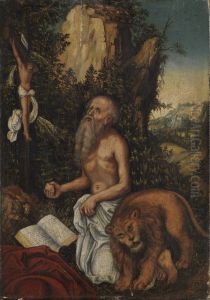 Hl. Hieronymus als Busser by Lucas Cranach the Elder