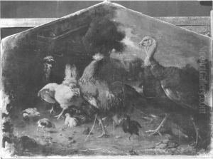 Huhnerhof by Melchior D'Hondecoeter