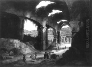 Innenansicht des Kolosseums in Rom by Willem van Nieulandt II