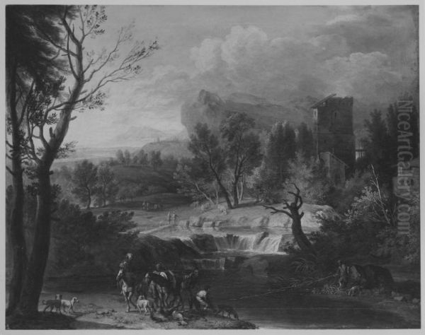 Gebirgslandschaft mit Turm - view 1