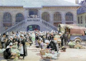 The Green Market, Concarneau by Ernest Albert Chadwick