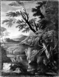 Landschaft mit Kriegern by Salvator Rosa