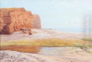Sunlit Coastal Scene by Ernest Albert Chadwick