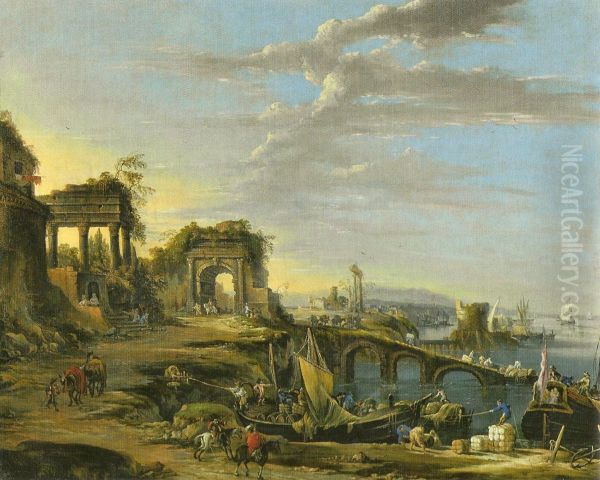 Kustenlandschaft mit antiken Ruinen - view 1