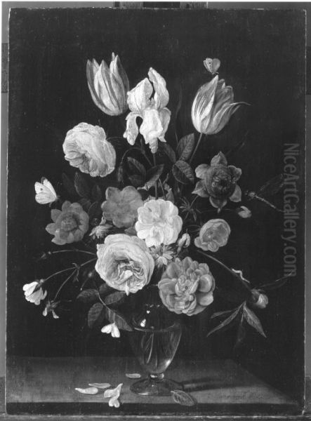 Blumenstrauss in einer Glasvase - view 1
