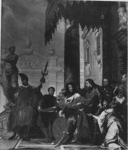 Kurfurst Johann Wilhelm ubergibt den Kommandostab