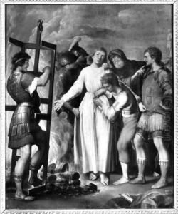 Hl. Laurentius, Ruckseite: Teil eines hl. Christophorus
