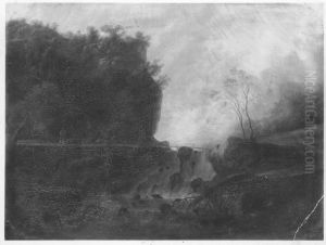 Ideallandschaft mit Wasserfall