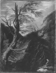 Wilde Felsenlandschaft by Salvator Rosa