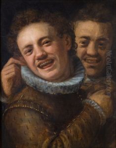 Two Laughing Men (Self-portrait) by Hans Von Aachen