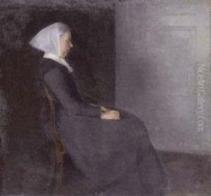 Frederikke Hammershoi, the artist's mother by Vilhelm Hammershoi
