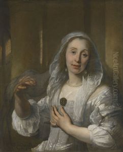 Portrait of a Woman in White by Bartholomeus Van Der Helst