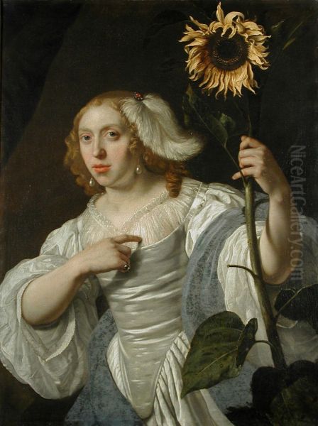 Portrait of a Lady with a Sunflower - view 1