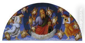 Eterno Benedicente con cherubini e angeli by Pietro Vannucci Perugino