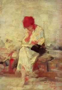 Peasant reading, by Nicolae Grigorescu