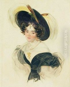 Portrait of a court lady. by Pyotr Fyodorovich Sokolov