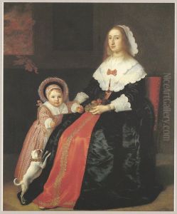 Portrait of a Woman with a Child, possibly Margaretha Cloeck (1617-1680) and Pieter Hulft (1643-1694)